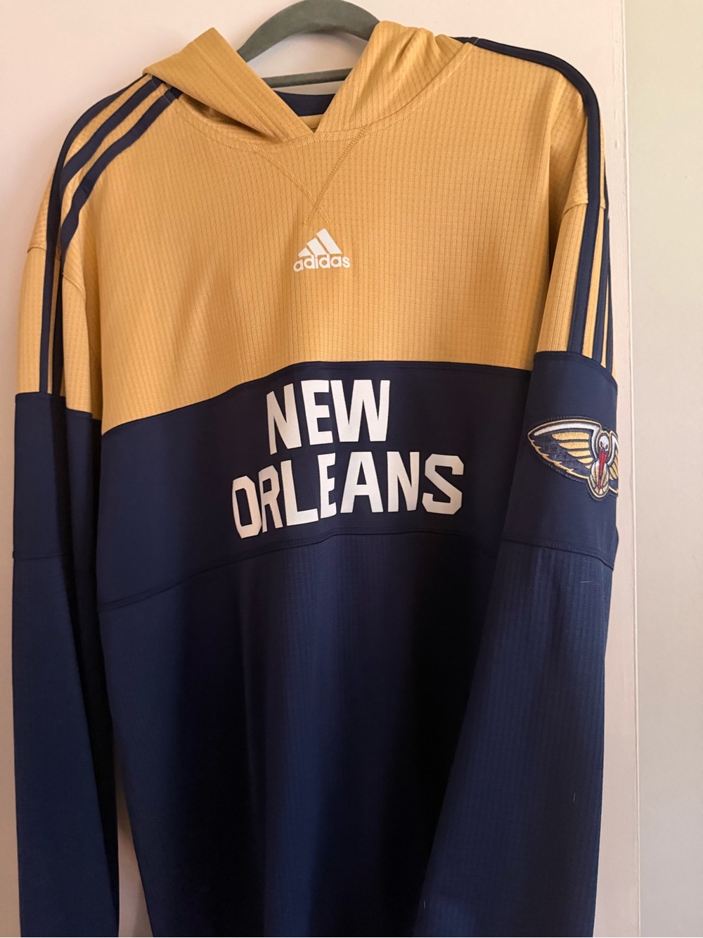 adidas New Orleans Navy and Gold Pullover Hoodie